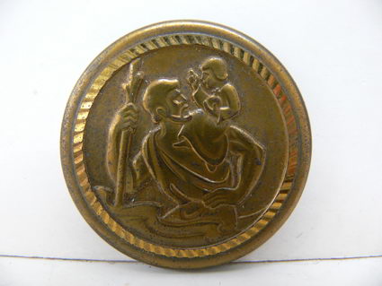 Ronde magneet met een afbeelding van Sint Christoffel