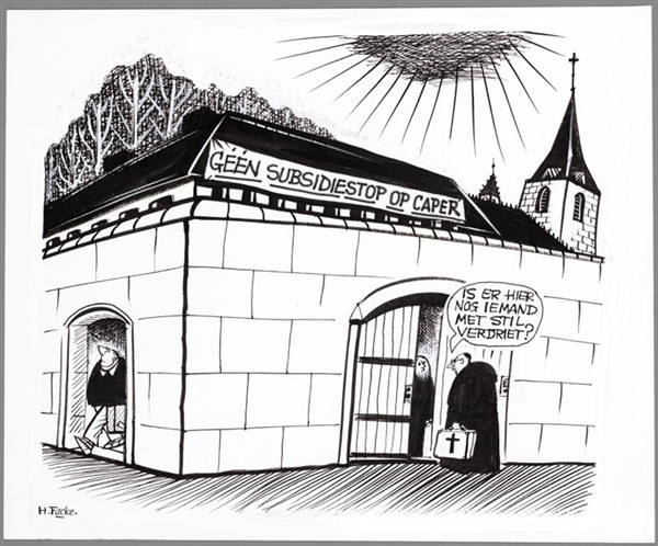 Spotprent van Herman Focke, verschenen in: de Bazuin, 72(1989), nr. 28(30 juni)
