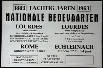 Affiche "Tachtig jaren Nationale Bedevaarten" 1883-1963